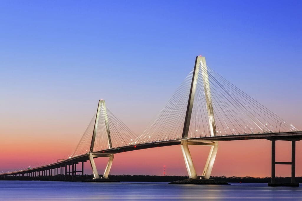 Arthur Ravenel Jr Cooper River Suspension Bridge Charleston SC from Patriots Point South Carolina